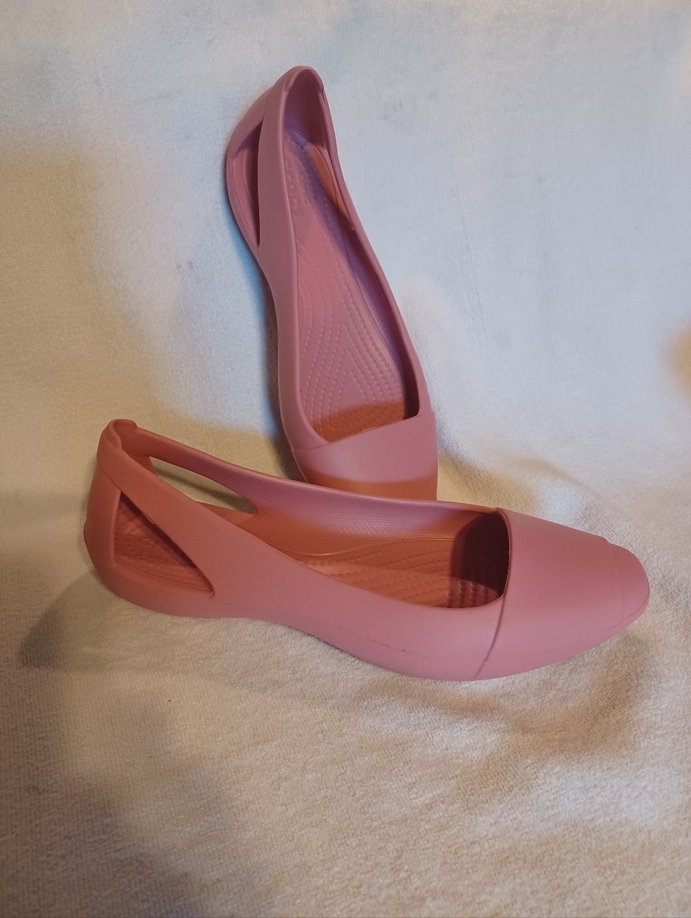 CROCS Women's Pink Slip-On Ballet Flats